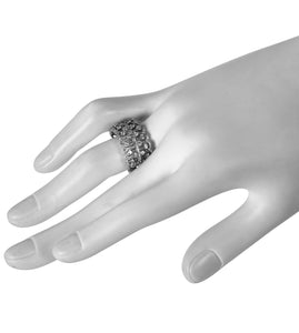 Wide Diamond Filigree Band Ring