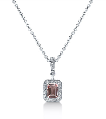 Morganite and Diamond Necklace