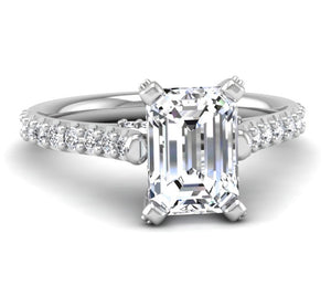 Emerald Cut Diamond Engagement Ring (center stone sold separately)