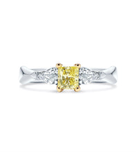 Load image into Gallery viewer, Natural Fancy Yellow Diamond Engagement Ring