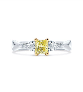 Natural Fancy Yellow Diamond Engagement Ring