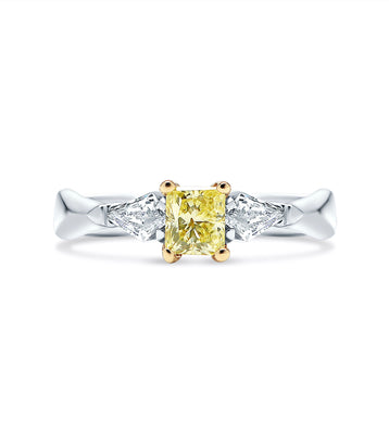 Natural Fancy Yellow Diamond Engagement Ring