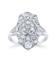 Load image into Gallery viewer, Vintage Diamond Dinner Ring with Filigree