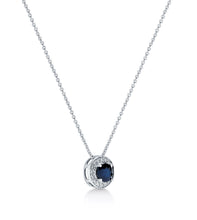 Load image into Gallery viewer, Sapphire and Diamond Halo Necklace