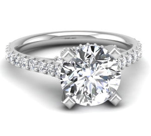 Micropave Engagement Ring Mounting for Round Brilliant Diamond