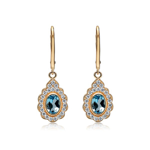 Topaz & Diamond Earrings