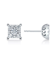 Load image into Gallery viewer, 1.50 Carat Diamond Stud Cluster Style Earrings
