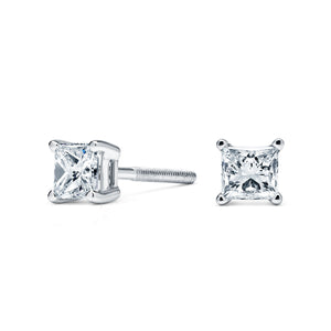 1/2 CTTW H-I VS2-SI1 Princess Cut Diamond Stud Earrings