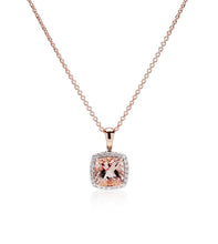 Load image into Gallery viewer, Morganite &amp; Diamond Halo Necklace
