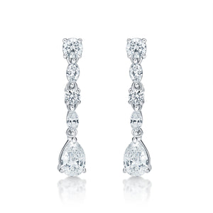 Dangly Multi Shape Diamond Earrings