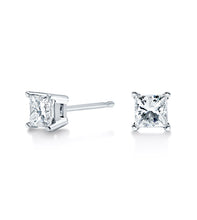 Load image into Gallery viewer, 2/3 CTTW Princess Cut Diamond Studs