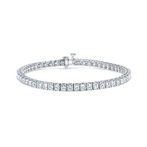 9 Carat Total Weight Princess Cut Diamond Tennis Bracelet