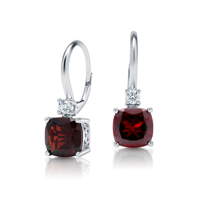 Garnet & Diamond Earrings