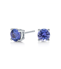 Load image into Gallery viewer, 2 CTTW Tanzanite Stud Earrings