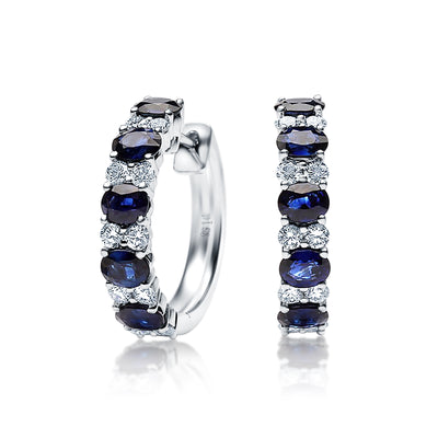 Diamond & Sapphire Hoops