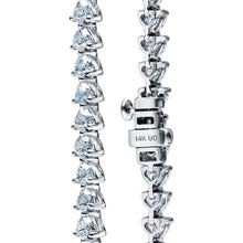 Load image into Gallery viewer, 9 Carat Heart Diamond Tennis Bracelet