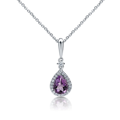 Amethyst & Diamond Necklace