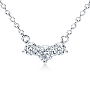 1 Carat Three Stone VS G Diamond Necklace