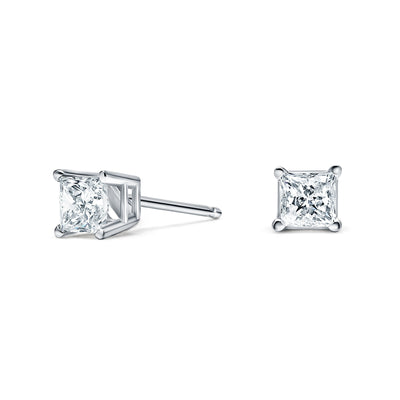 0.38 CTTW J I1-2 Princess Cut Stud Earrings