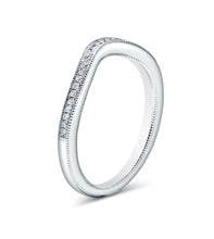 Load image into Gallery viewer, Curved Platinum &amp; Diamond Band
