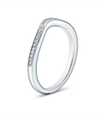 Curved Platinum & Diamond Band