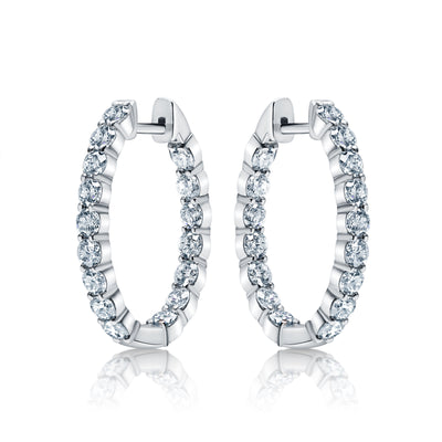 Diamond Inside Outside Hoop Earrings