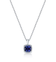 Load image into Gallery viewer, Tanzanite and Diamond Halo Necklace