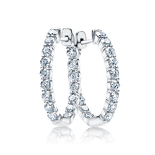 Load image into Gallery viewer, Diamond Inside Outside Hoop Earrings