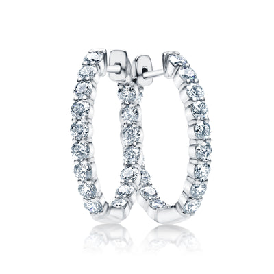 Diamond Inside Outside Hoop Earrings