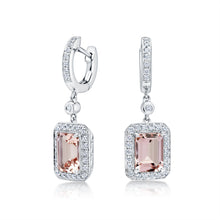 Load image into Gallery viewer, Morganite &amp; Diamond Halo Earrings