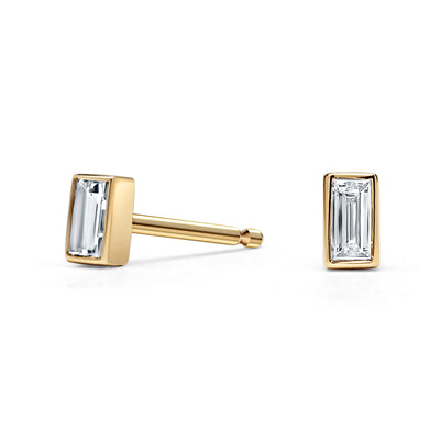 Baguette Cut Diamond Stud Earrings