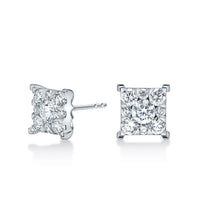 Load image into Gallery viewer, 1.50 Carat Diamond Stud Cluster Style Earrings