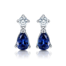 Load image into Gallery viewer, Petite Sapphire &amp; Diamond Earrings