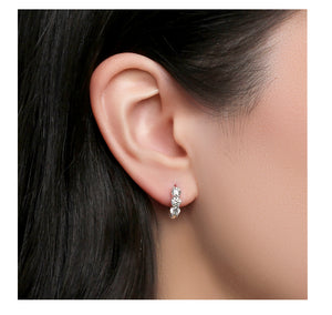 1.20 Carat Petite Diamond Hoop Earrings