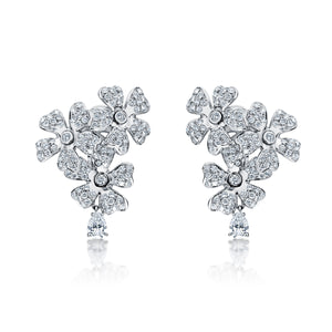 DeBeers Diamond Floral Earrings