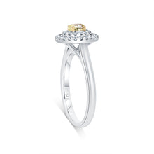 Load image into Gallery viewer, Fancy Yellow Diamond Double Halo Engagement Ring