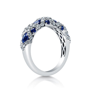 Sapphire & Diamond Platinum Ring