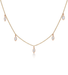 Dangly Marquise Diamond Necklace