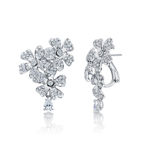 DeBeers Diamond Floral Earrings
