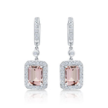 Load image into Gallery viewer, Morganite &amp; Diamond Halo Earrings