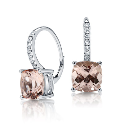 Morganite & Diamond Earrings