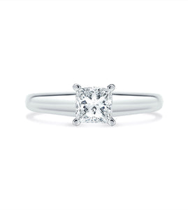 1.02 carat F VS2 Princess Cut Solitaire Diamond Engagement Ring