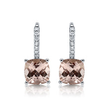 Load image into Gallery viewer, Morganite &amp; Diamond Earrings