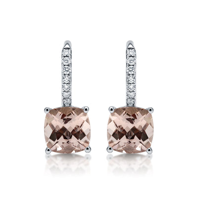 Morganite & Diamond Earrings