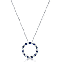 Load image into Gallery viewer, Sapphire &amp; Diamond Circle Necklace