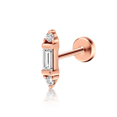 Baguette Diamond Bar Piercing