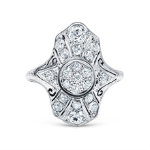 Load image into Gallery viewer, Vintage Diamond Dinner Ring with Filigree