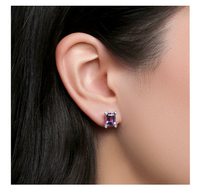 Amethyst & Diamond Earrings
