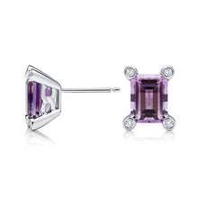 Load image into Gallery viewer, Amethyst &amp; Diamond Earrings