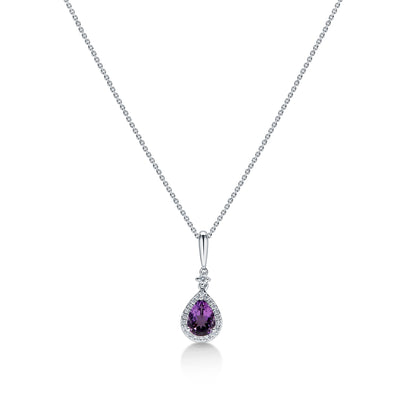 Amethyst & Diamond Necklace
